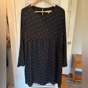 Elegant Black Dress with Subtle Crescent Moon Pattern